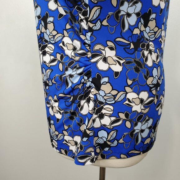 Dana Buchman Multi-Color Floral Pullover Stretchy Top with Ruching Size XL - Picture 6 of 14